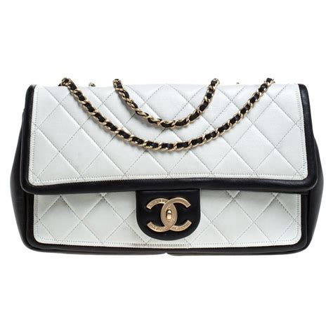 white and black chanel bag
